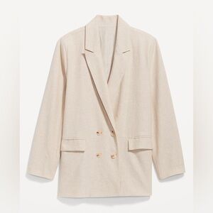 Linen Tan Double-Breasted Blazer | Old Navy | medium